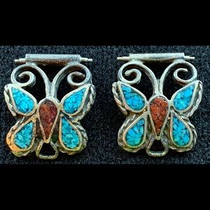 Southwest Sterling Silver Butterfly Watch Tips